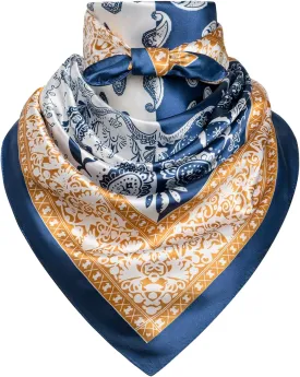 35" Men's Cowboy Scarf - Oversized Western Bandana Neckwear, Large Square Scarf with Gift Packaging