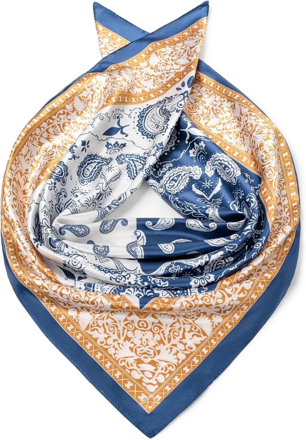 35" Men's Cowboy Scarf - Oversized Western Bandana Neckwear, Large Square Scarf with Gift Packaging