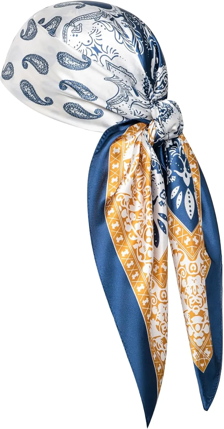 35" Men's Cowboy Scarf - Oversized Western Bandana Neckwear, Large Square Scarf with Gift Packaging