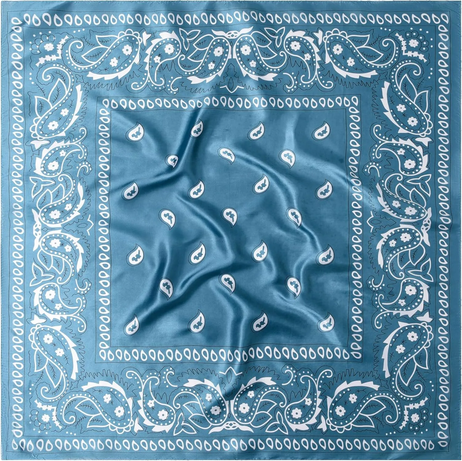 35" Men's Cowboy Scarf - Oversized Western Bandana Neckwear, Large Square Scarf with Gift Packaging