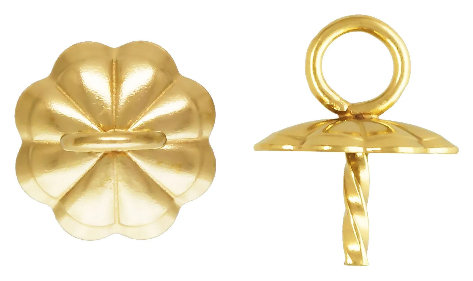 6.0mm Flower Cup & 4.0mm Twist Peg Drop, 14k gold filled. Made in USA. #4005763D