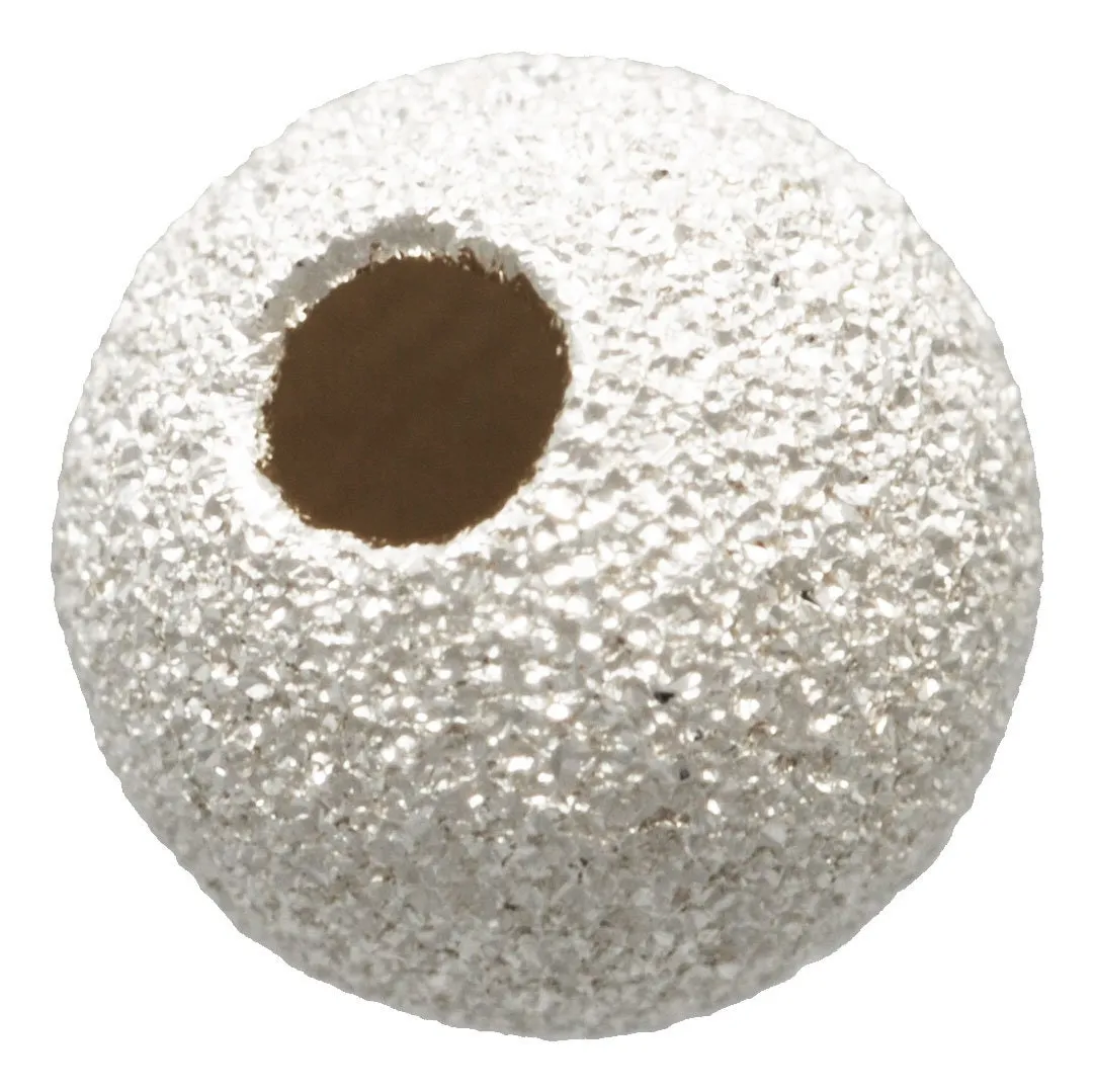 6.0mm Stardust Bead Light 1.8mm Hole, Sterling Silver. Made in USA. #5001206S