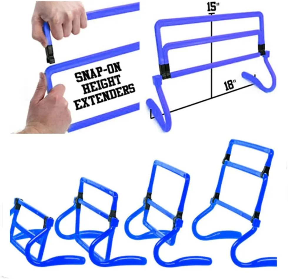 Adjustable Speed Training Hurdles Fitness & Speed Training Equipment with Agility Ladder - Plyometric Fitness & Speed Training  Hurdle/Obstacles for Soccer, Football, Track & Field