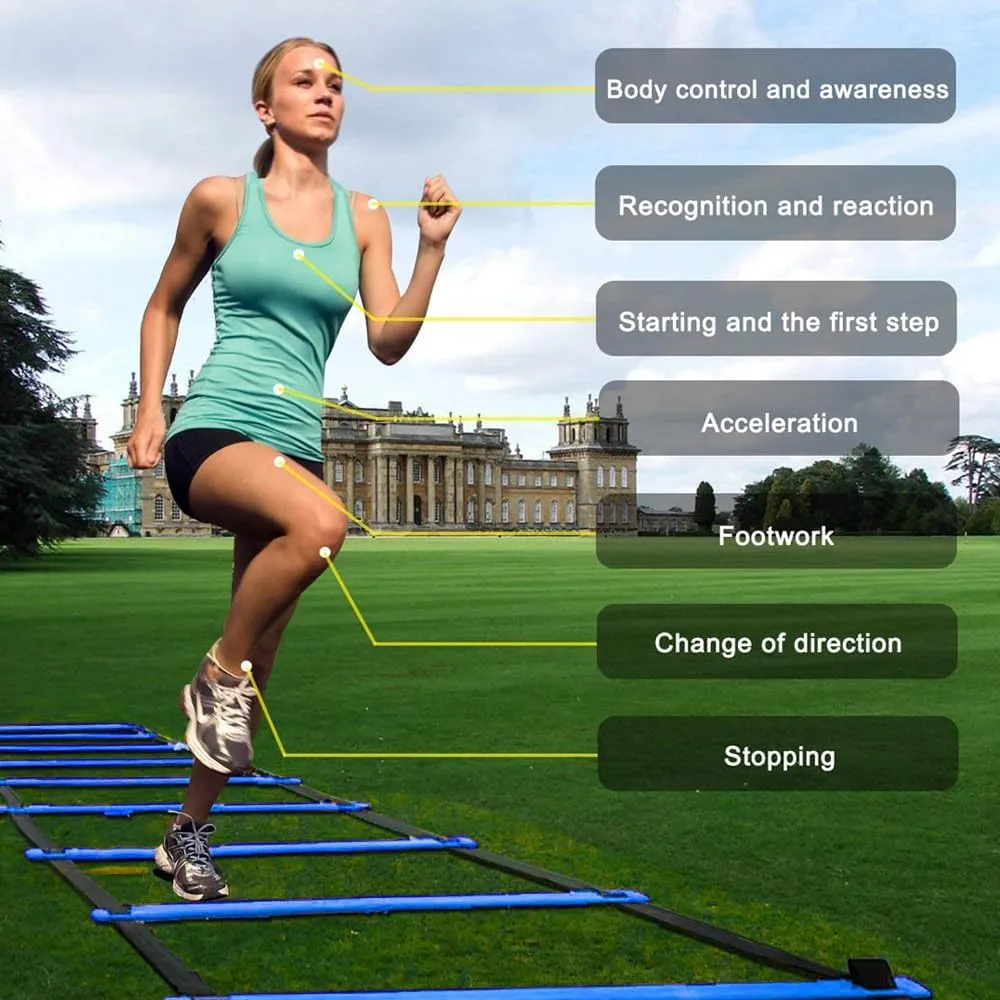 Adjustable Speed Training Hurdles Fitness & Speed Training Equipment with Agility Ladder - Plyometric Fitness & Speed Training  Hurdle/Obstacles for Soccer, Football, Track & Field