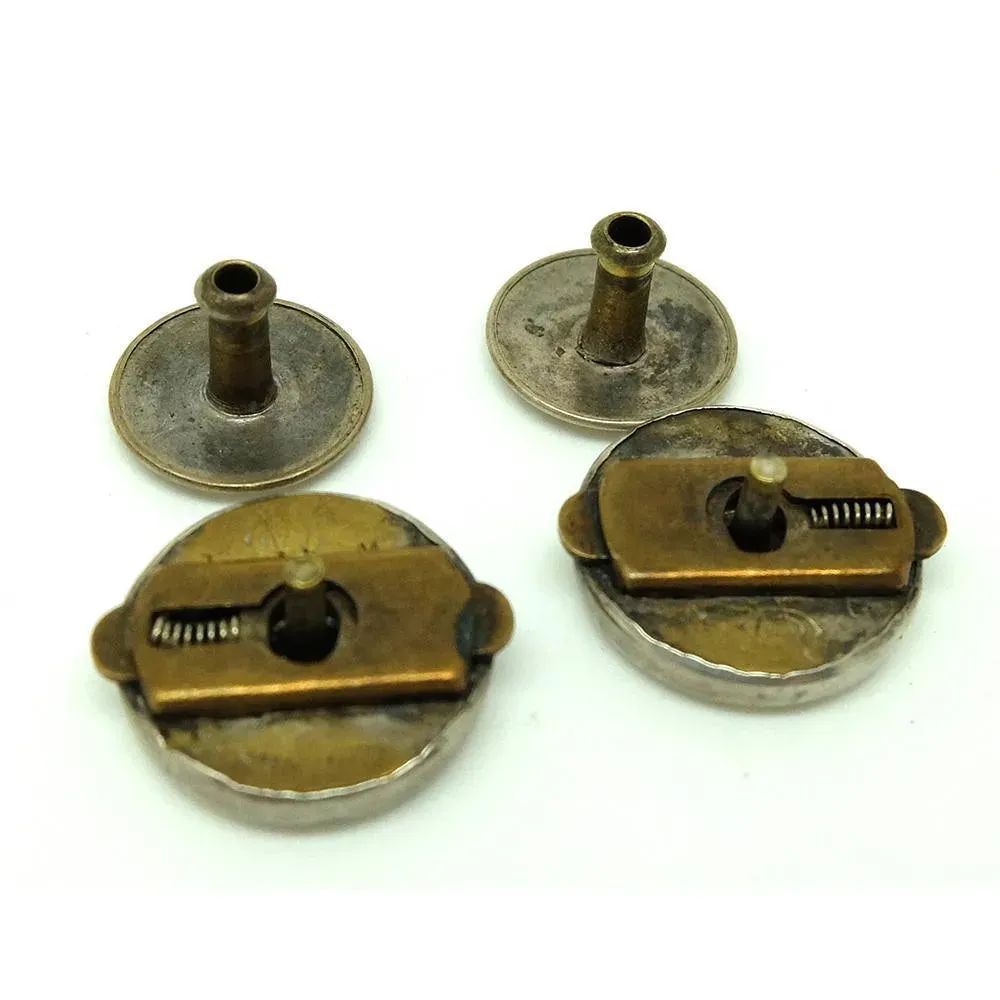 Antique Victorian Sterling Silver Bachelor Button Cufflinks
