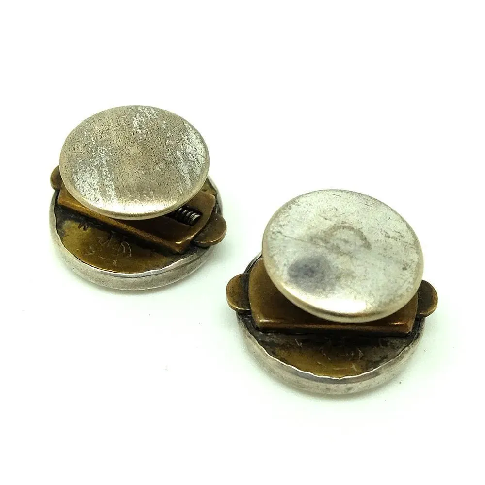 Antique Victorian Sterling Silver Bachelor Button Cufflinks