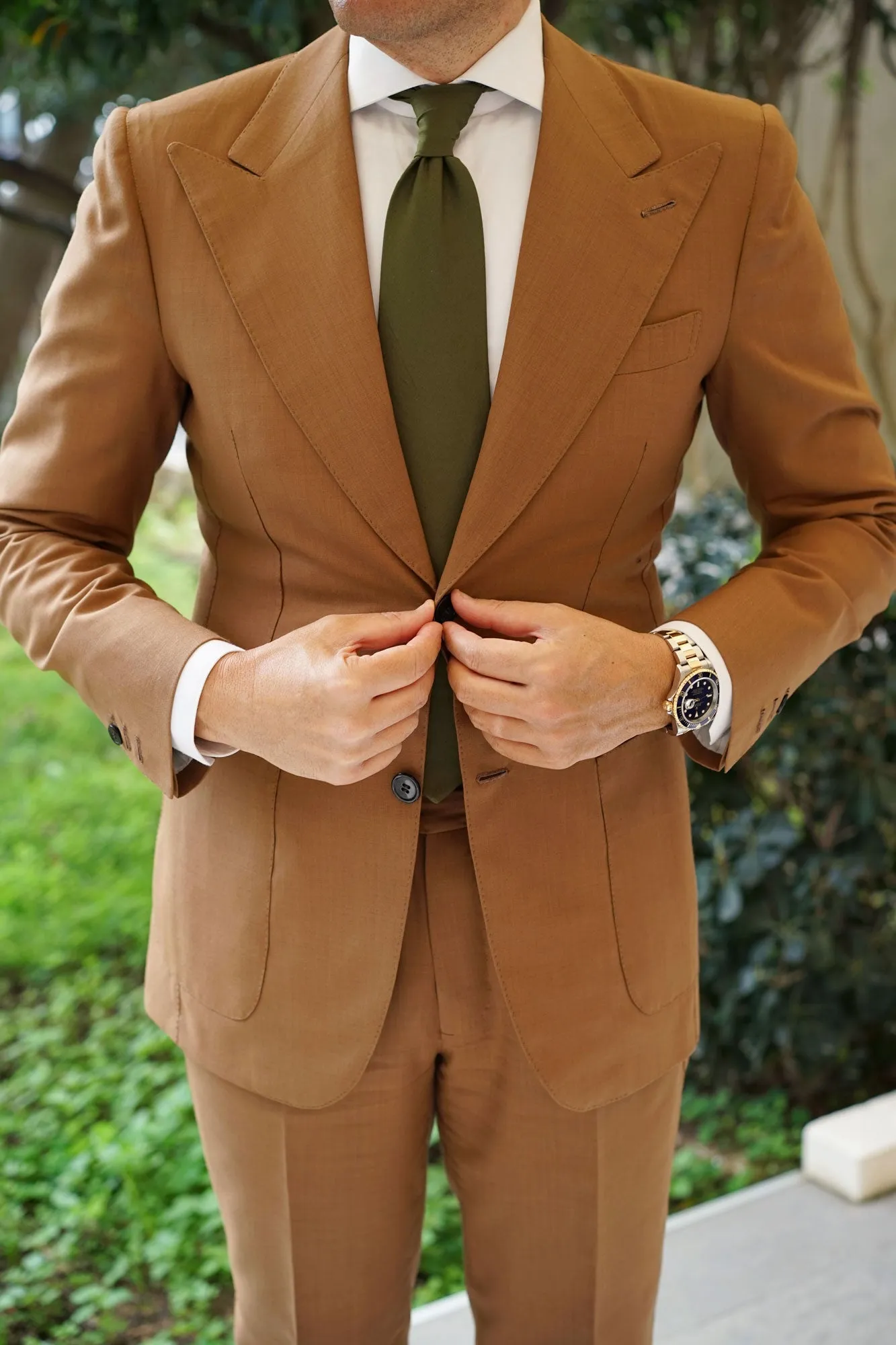 Army Green Cotton Necktie