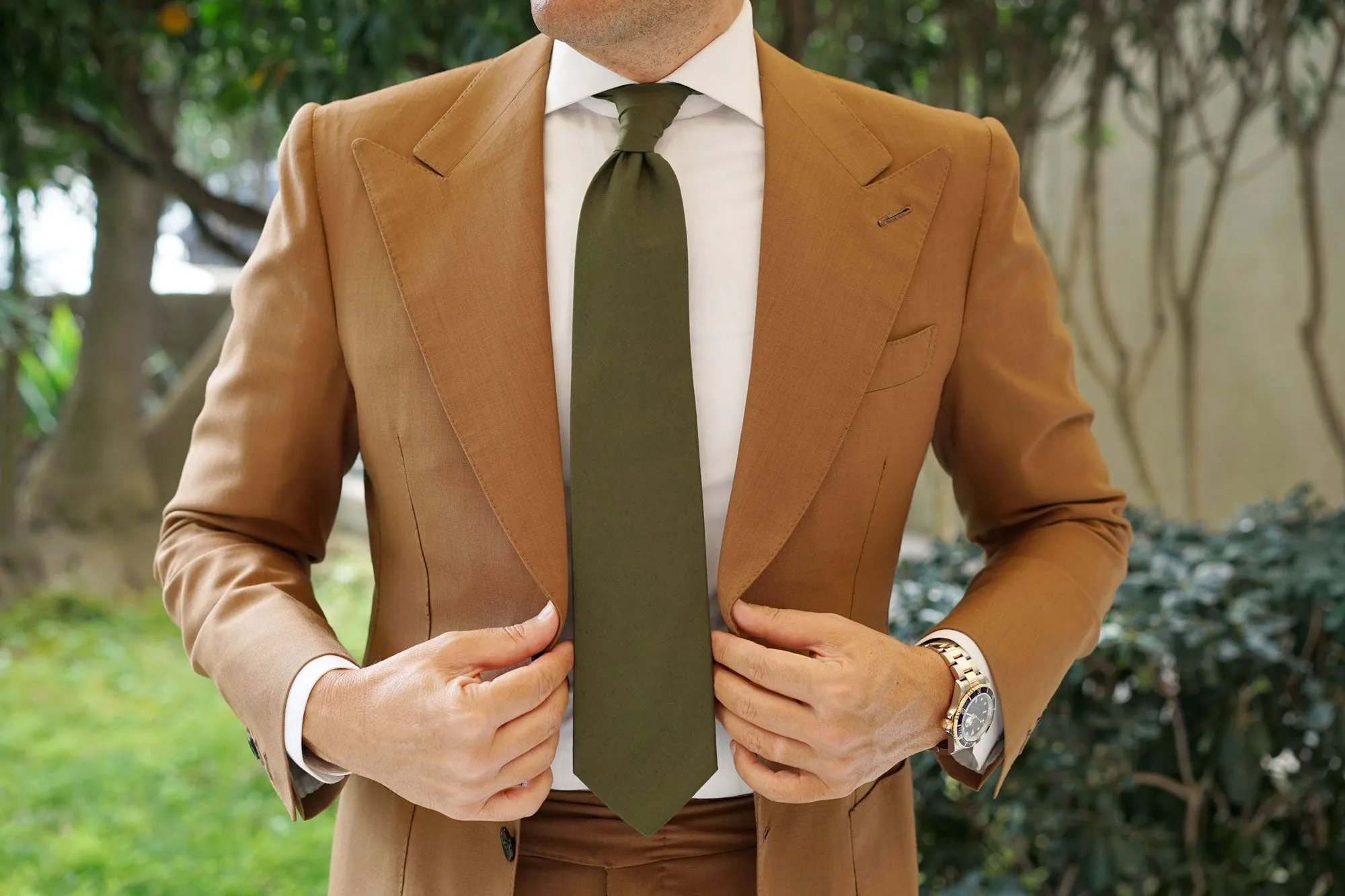 Army Green Cotton Necktie