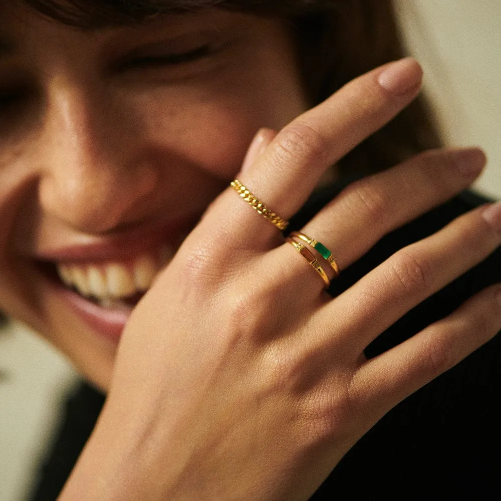 Beloved Fine Citrine Band Ring 18ct Gold Plate