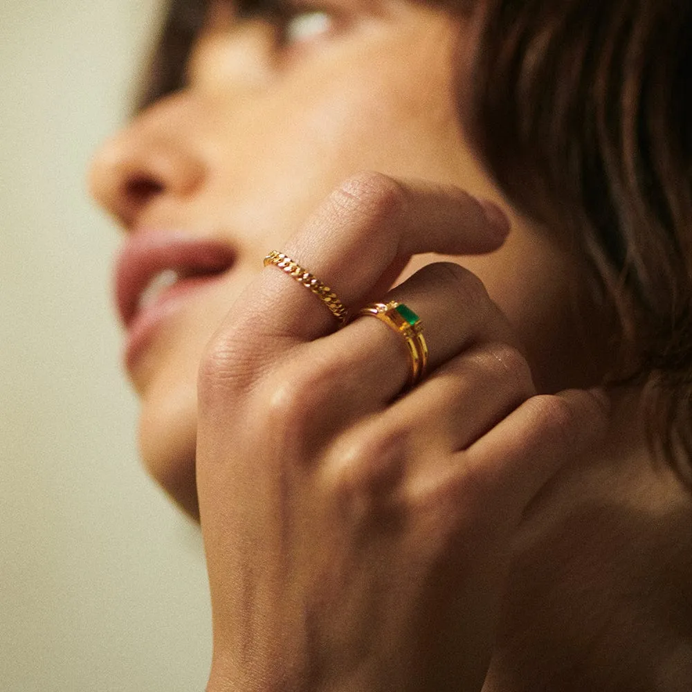 Beloved Fine Citrine Band Ring 18ct Gold Plate