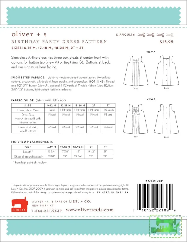 Birthday Party Dress - Oliver   S
