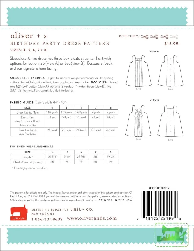 Birthday Party Dress - Oliver   S