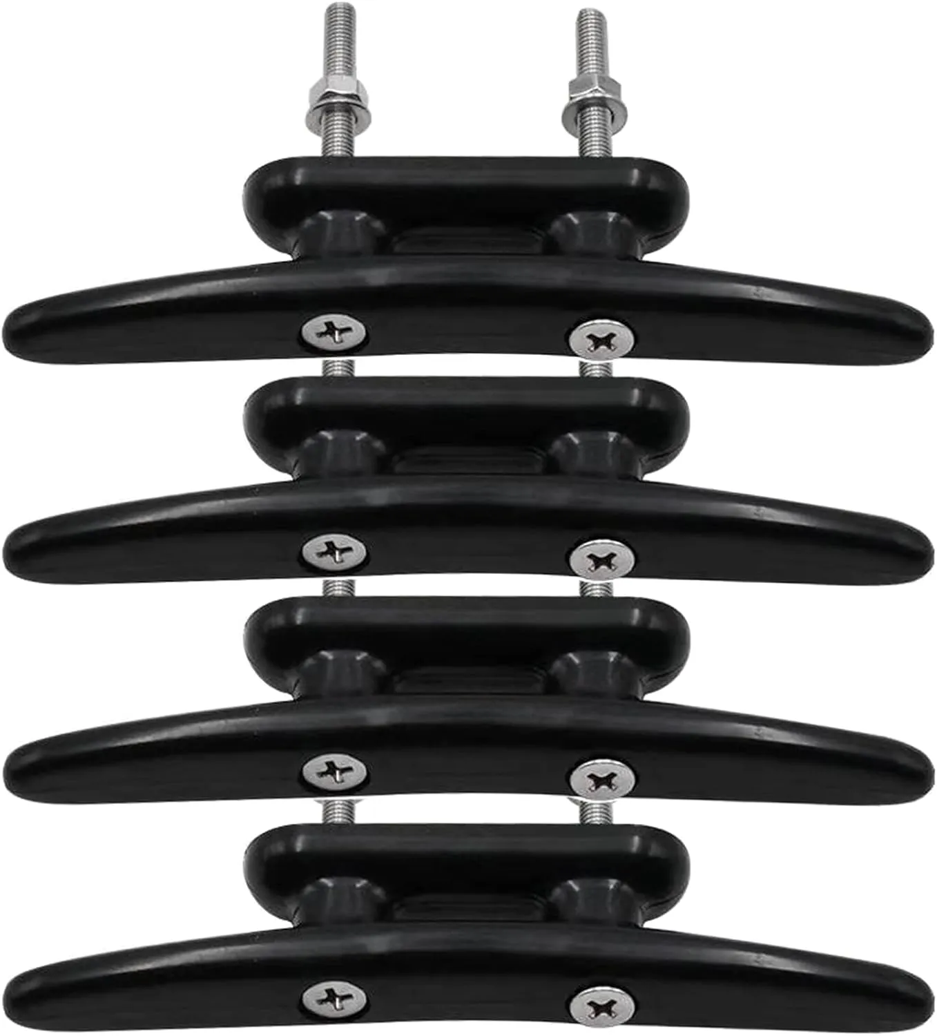 Black Nylon Boat Cleats Dock Cleats Nylon Kayak Rope Tie Cleat 4 Pack,Include Installation Screws
