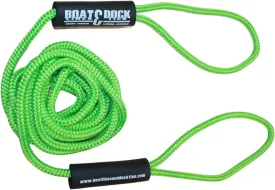 Boat Throw Rope- Double Braided Nylon Rope, Stitched Loops and Floats by Boat Lines and Dock Ties (Hiviz Green, 2 Loop 10 Feet)