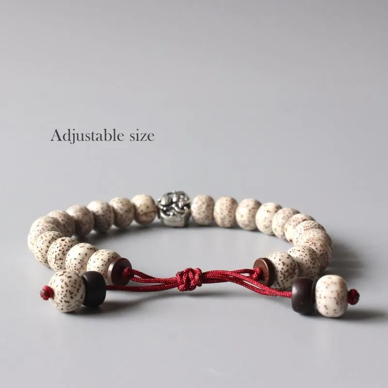 Bodhi Seeds Hand-Carved White Copper Lucky Bat Bracelet