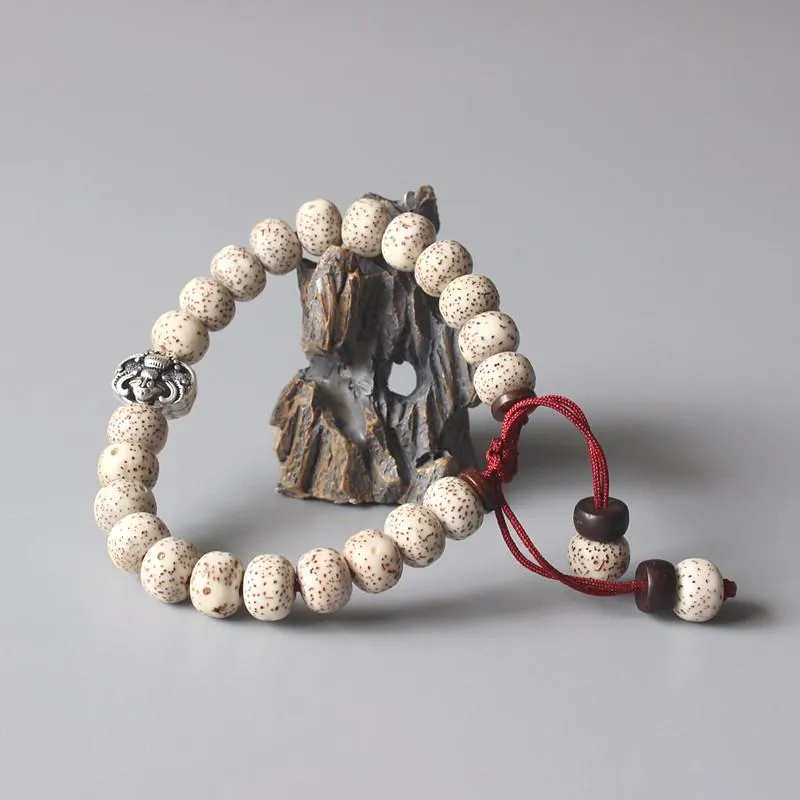 Bodhi Seeds Hand-Carved White Copper Lucky Bat Bracelet