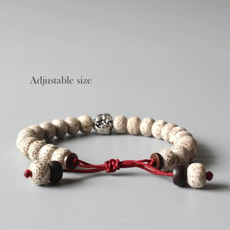 Bodhi Seeds Hand-Carved White Copper Lucky Bat Bracelet