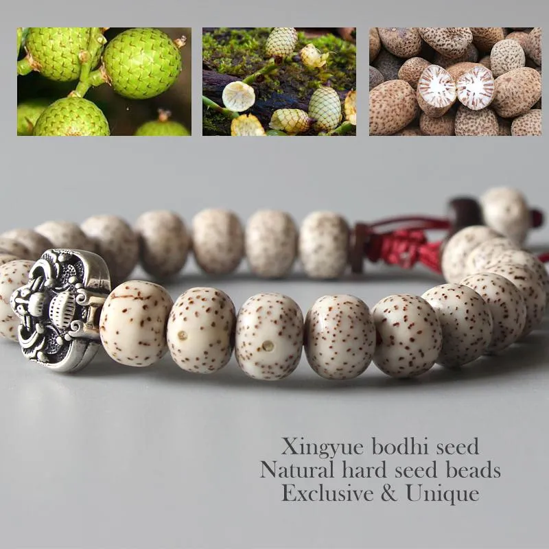 Bodhi Seeds Hand-Carved White Copper Lucky Bat Bracelet