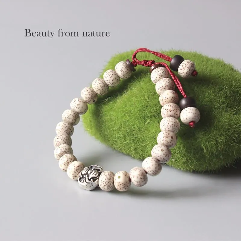 Bodhi Seeds Hand-Carved White Copper Lucky Bat Bracelet