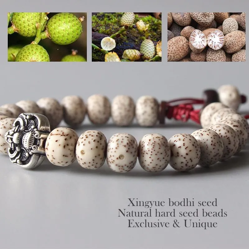 Bodhi Seeds Hand-Carved White Copper Lucky Bat Bracelet