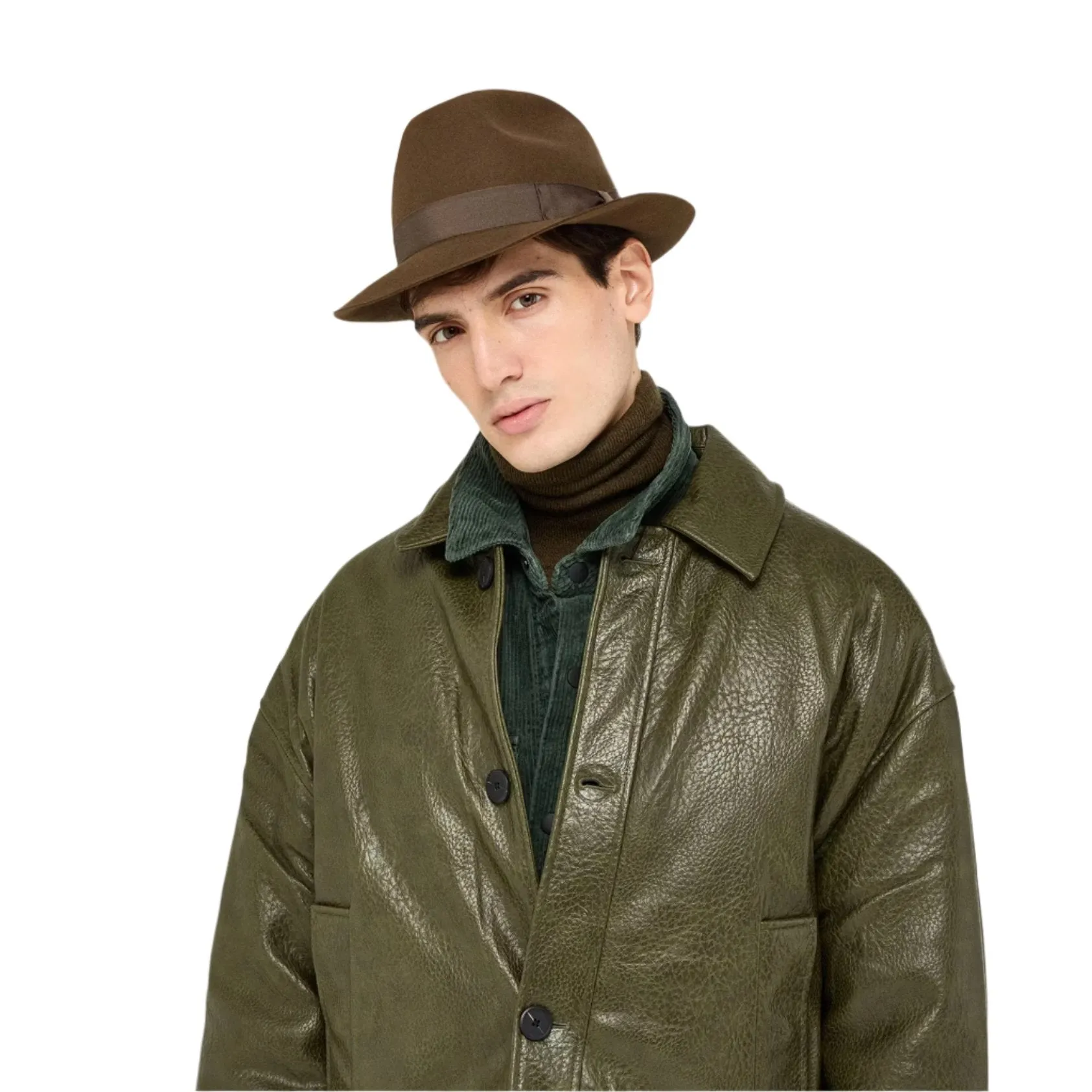 Borsalino Damiano in Dark Brown Marengo Felt Fedora Made in Italy