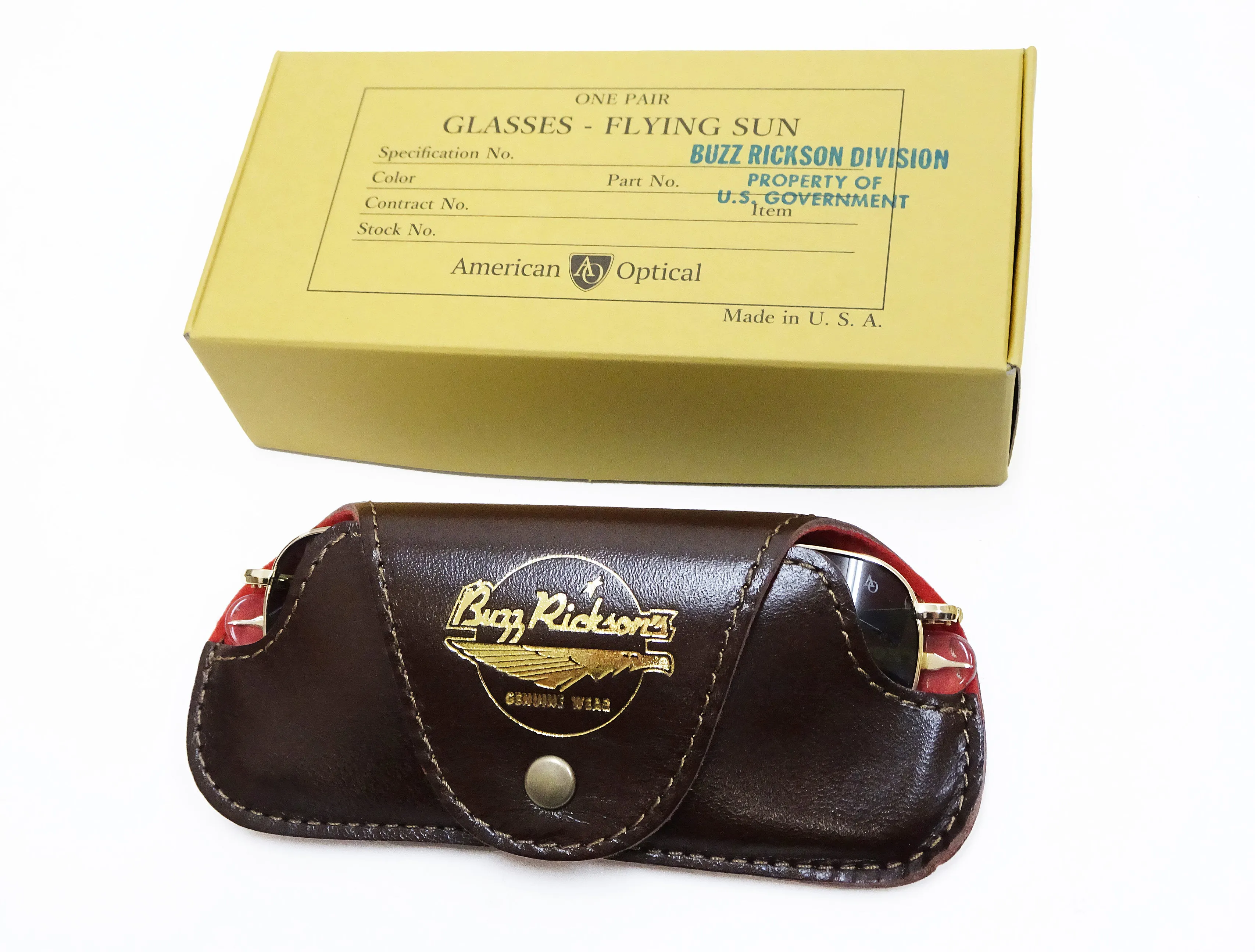 Buzz Rickson Sunglasses Men's Reproduction of American Optical Pilot Sunglasses FG-58 (Flight Goggles 1958) BR02753