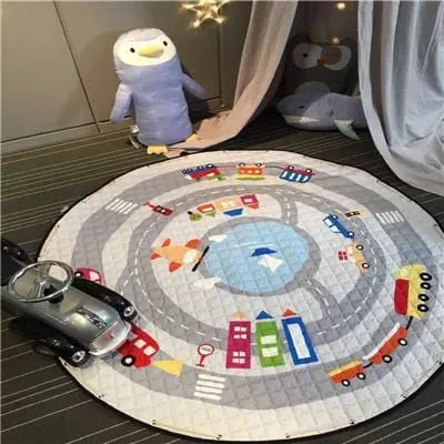 Cartoon Style Soft Round Playing Mat