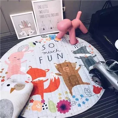 Cartoon Style Soft Round Playing Mat