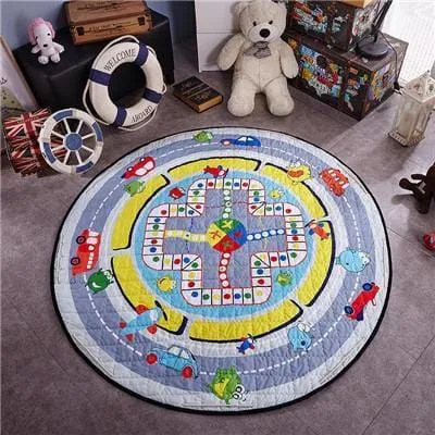Cartoon Style Soft Round Playing Mat