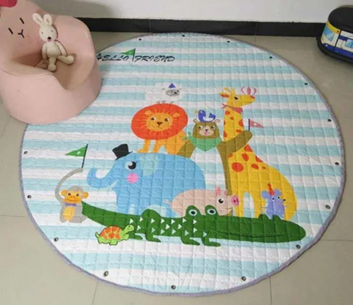 Cartoon Style Soft Round Playing Mat