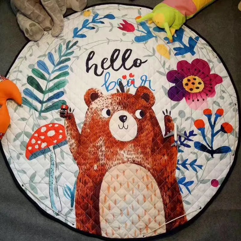Cartoon Style Soft Round Playing Mat