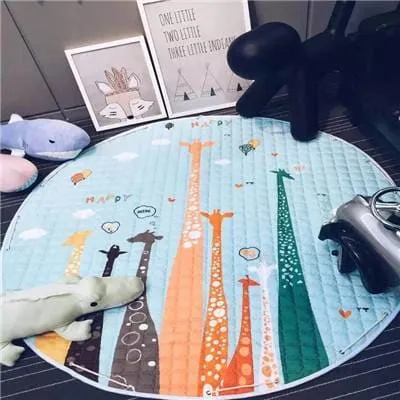 Cartoon Style Soft Round Playing Mat