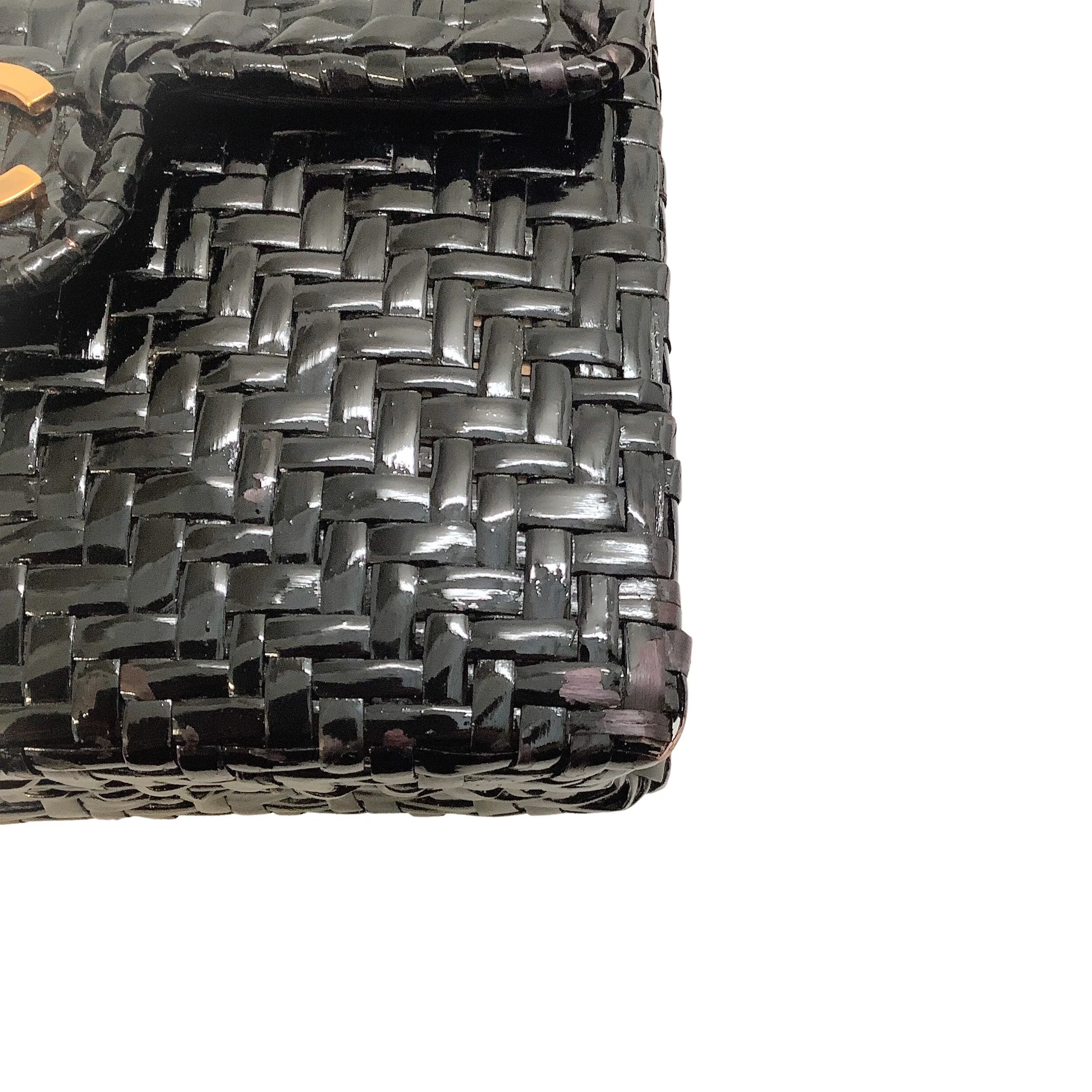 Chanel Vintage 1990's Black Mini Wicker 24K Hardware Shoulder Bag