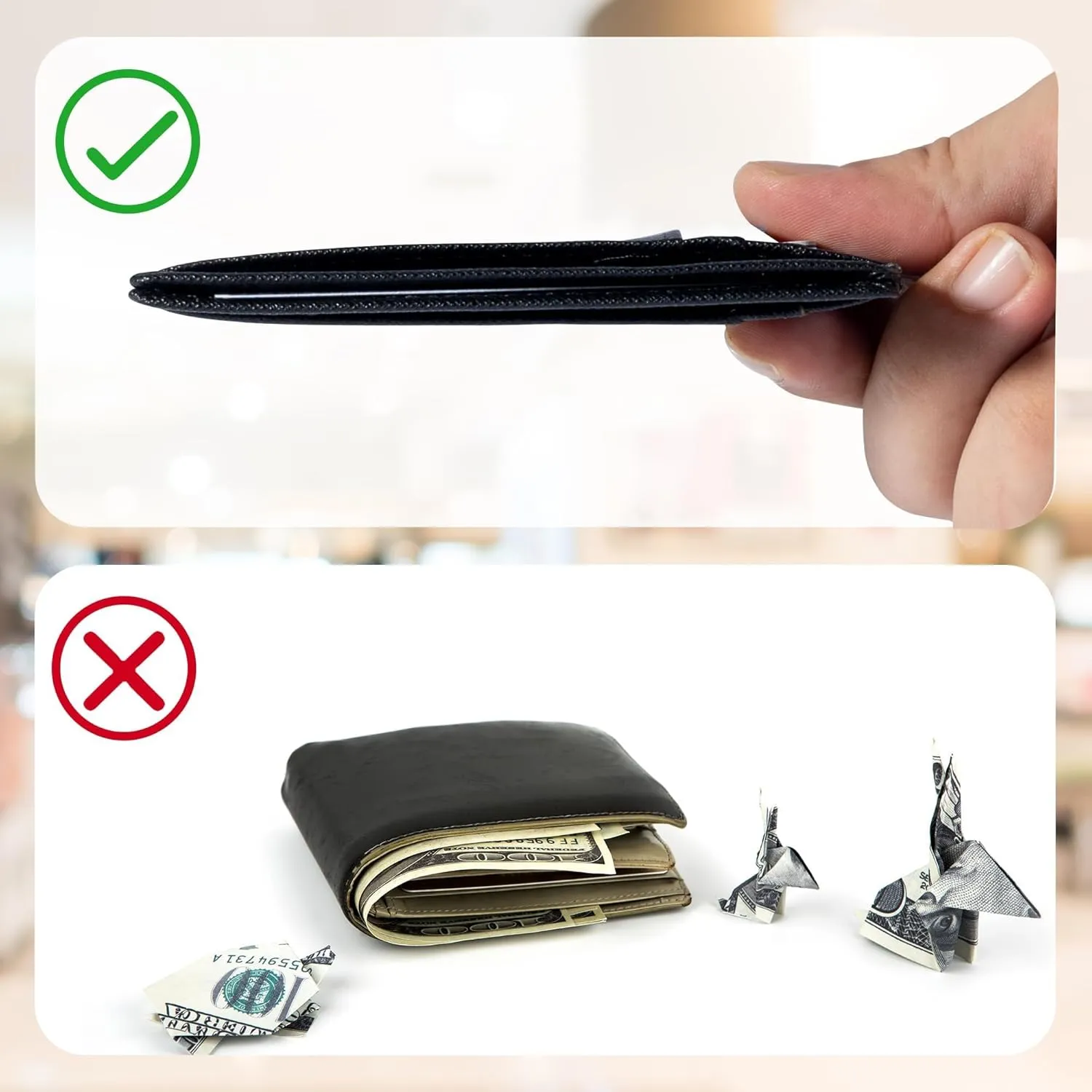 Chelmon Slim Wallet for Men, Minimalist Front Pocket RFID Blocking Credit Card Holder