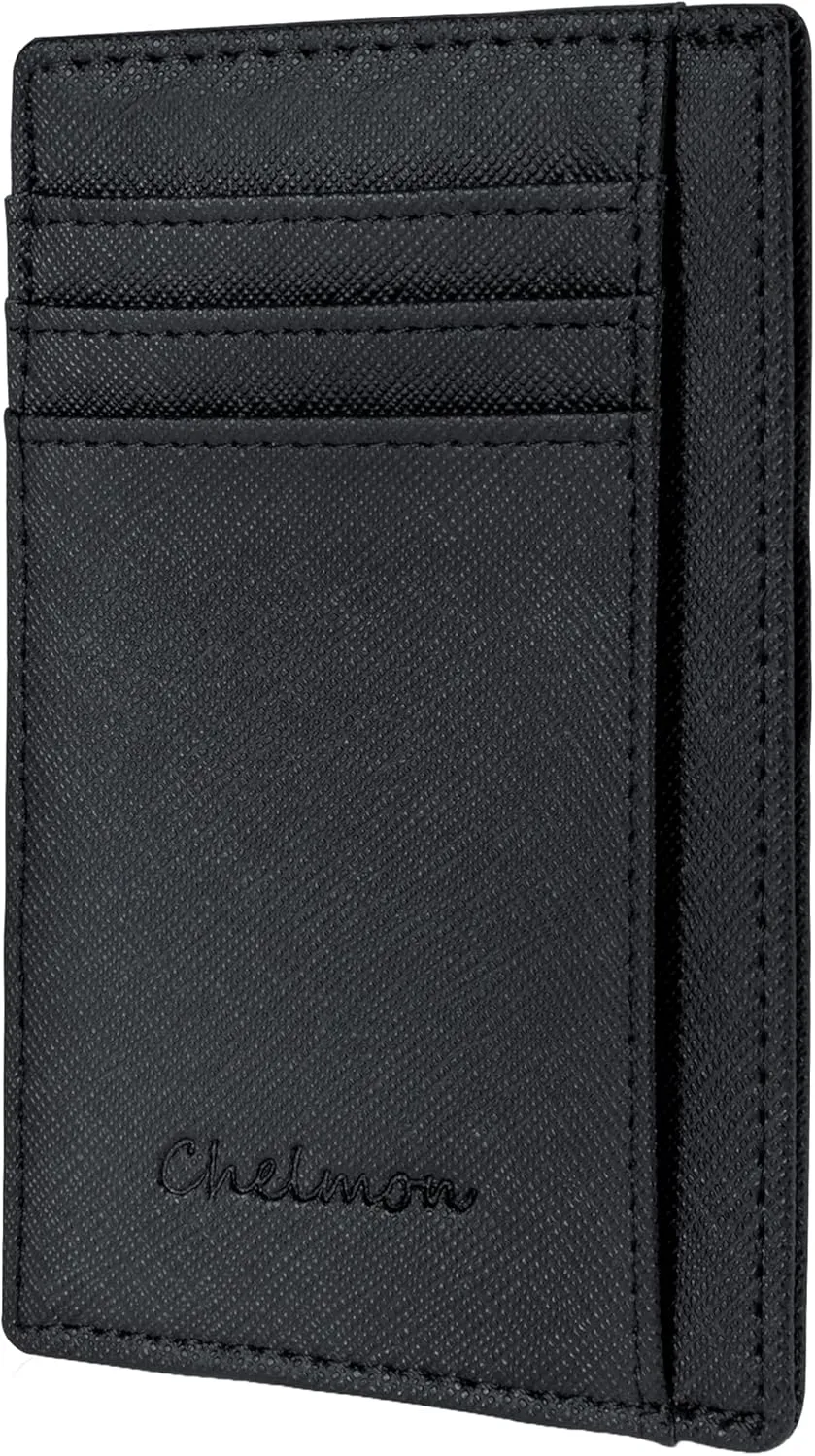 Chelmon Slim Wallet for Men, Minimalist Front Pocket RFID Blocking Credit Card Holder