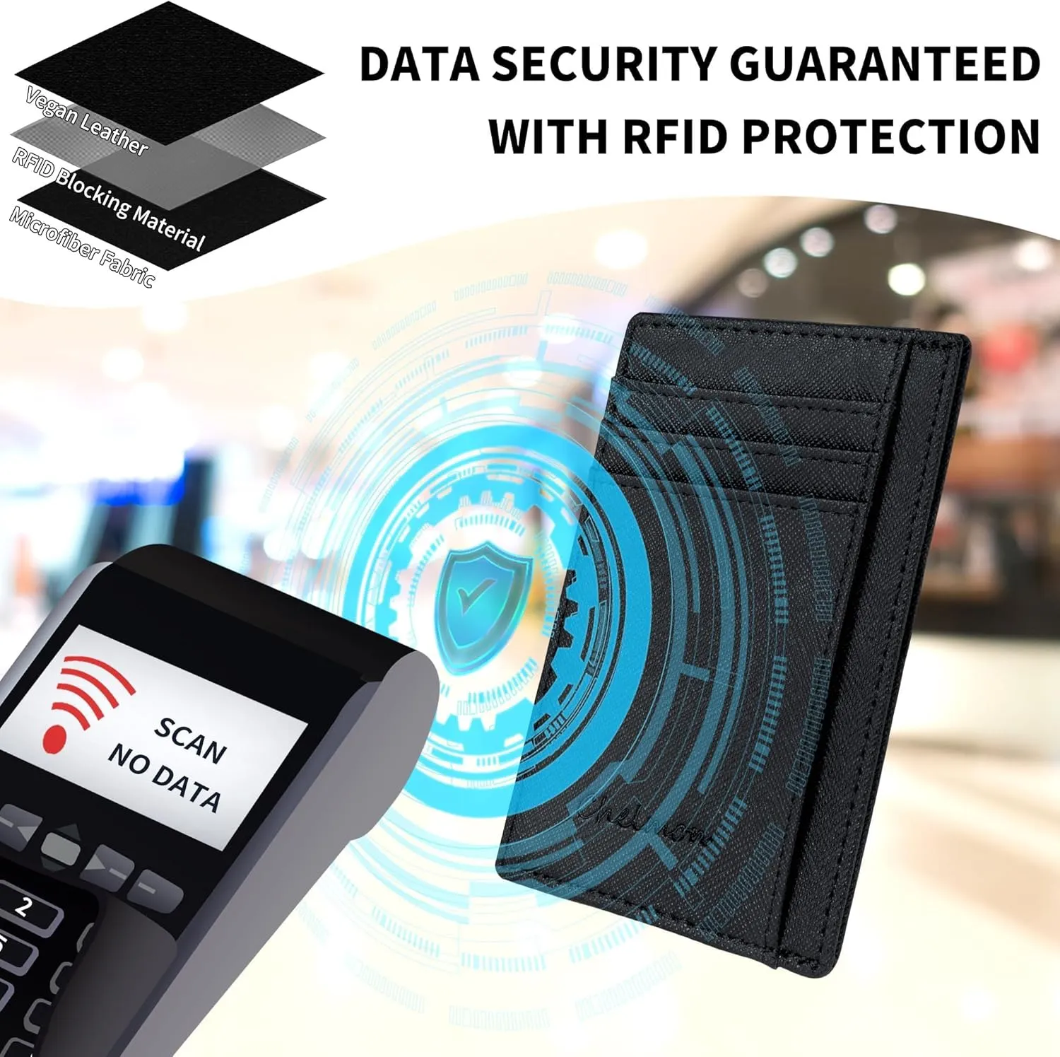 Chelmon Slim Wallet for Men, Minimalist Front Pocket RFID Blocking Credit Card Holder