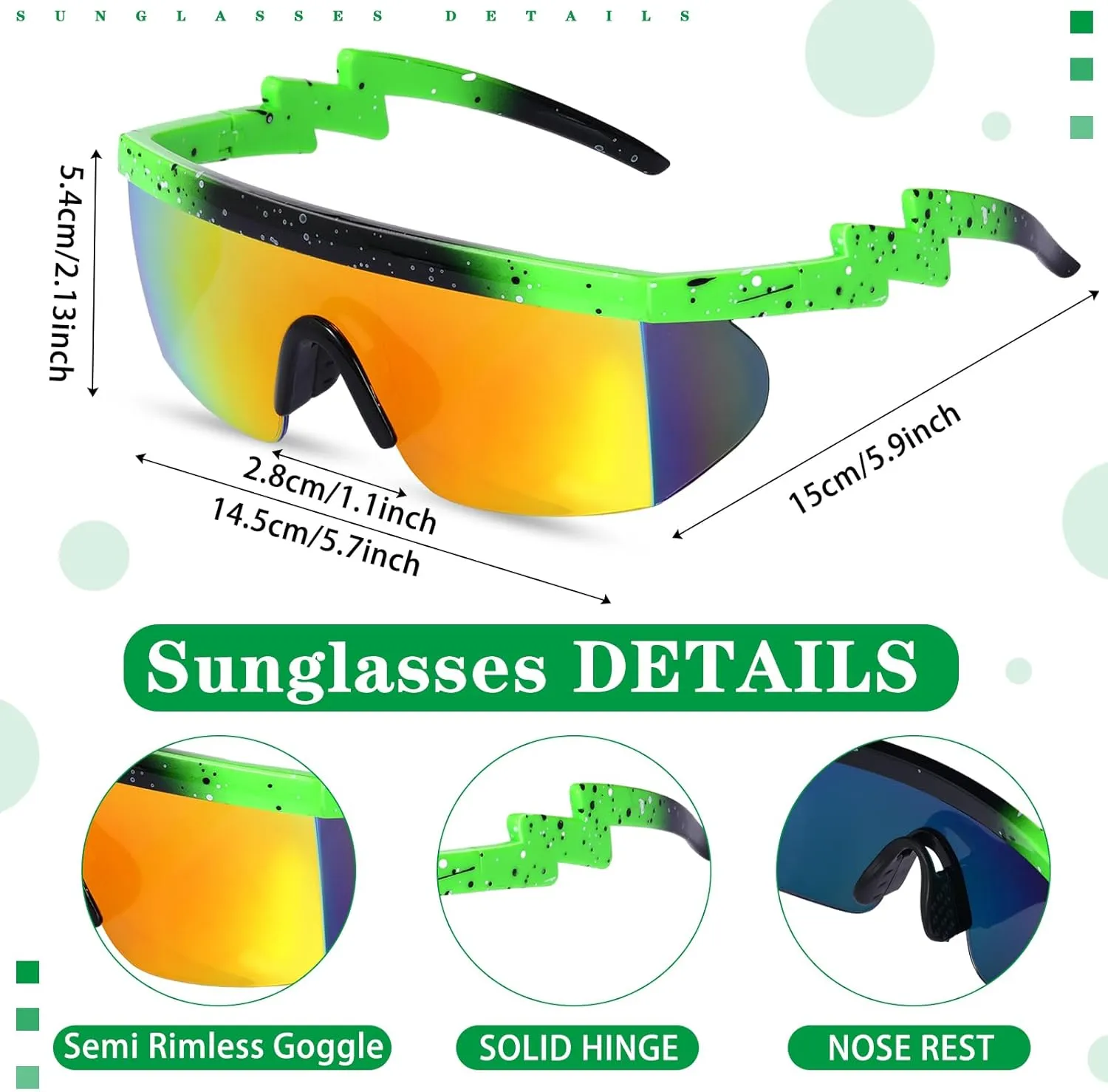 Cindeer 2 Pcs 80s 90s Neon Hat Neon Retro Semi Rimless Sunglasses, 80s Costumes Accessories for Women Men 90s Theme Party