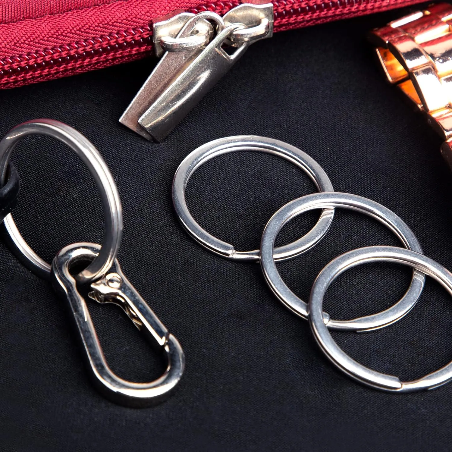 Crest 5 pcs Surgical and Marine Grade Stainless Steel Split Ring for Keychains 1.25 inch 2mmx32mm SS316 Key Rings for Car Keys