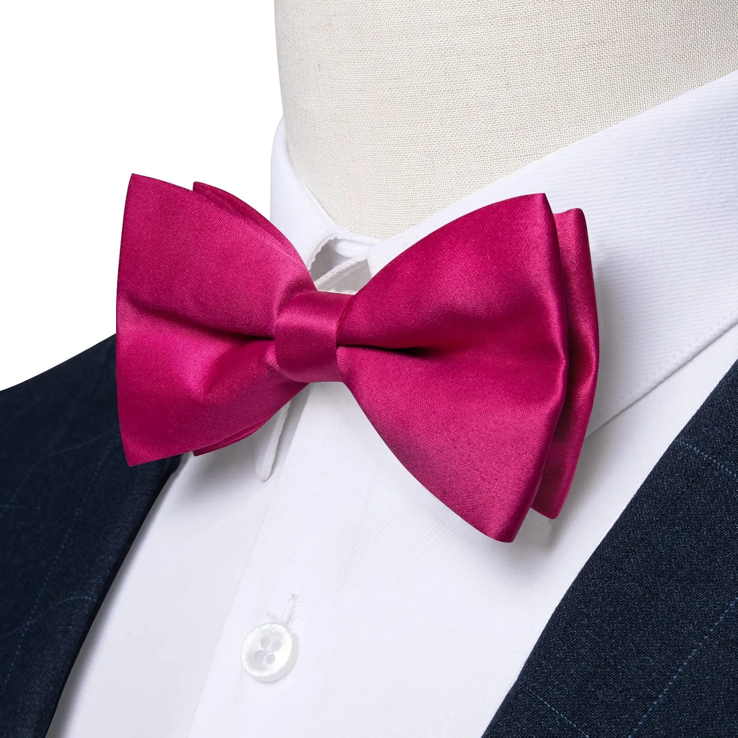 DiBanGu 3PCS Bow Ties for Men Pre-Tied Bow Tie and Pocket Square Set Adjustable Solid Satin Formal Tuxedo Bow Tie Wedding