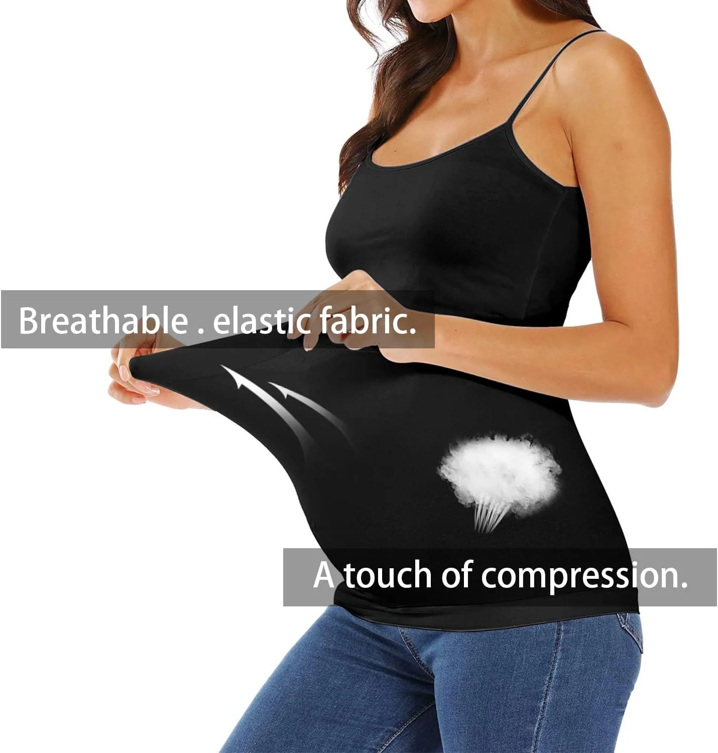 DIRAVO Womens Maternity Belly Band for Pregnancy Non-slip Silicone Stretch Pregnancy Support Belly Belt Bands