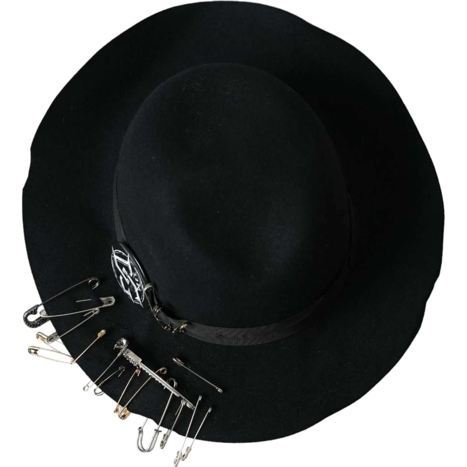 Dolce & Gabbana Black Embellished Fedora Wide Brim Hat Men