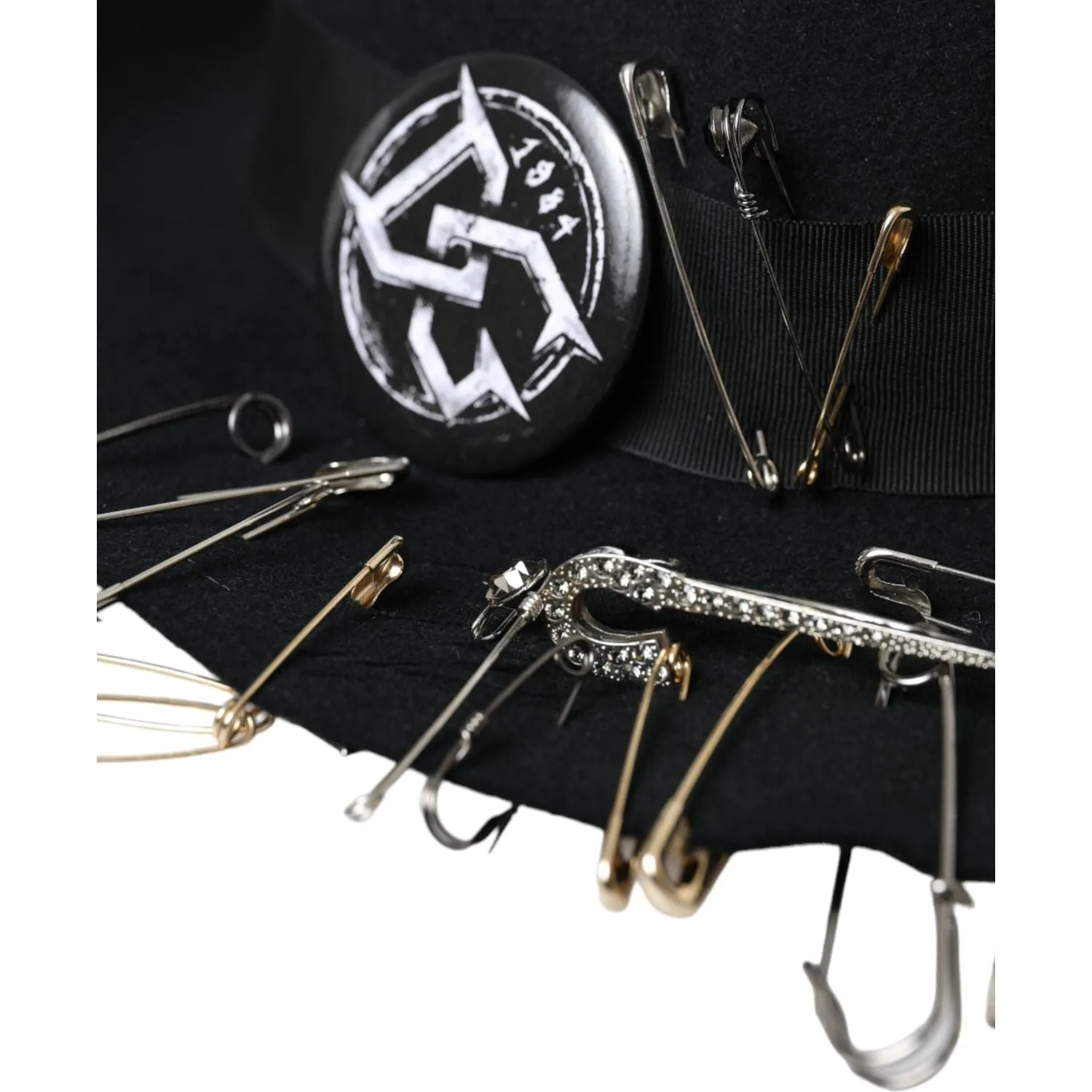 Dolce & Gabbana Black Embellished Fedora Wide Brim Hat Men