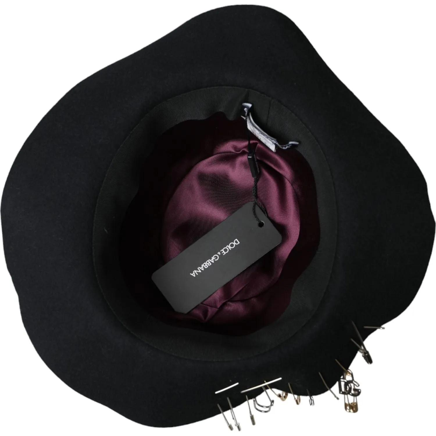 Dolce & Gabbana Black Embellished Fedora Wide Brim Hat Men