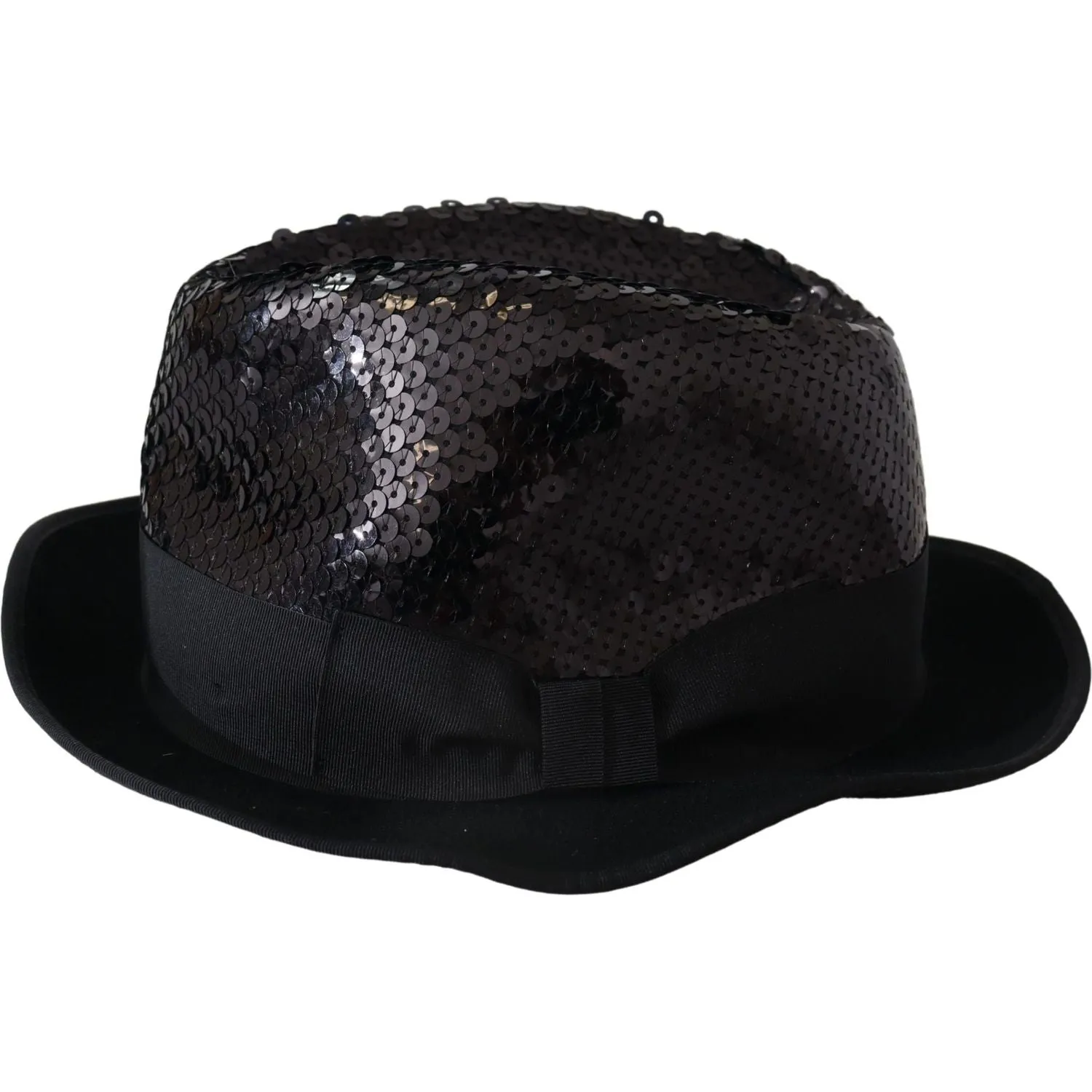 Dolce & Gabbana Elegant Black Sequin Fedora Hat
