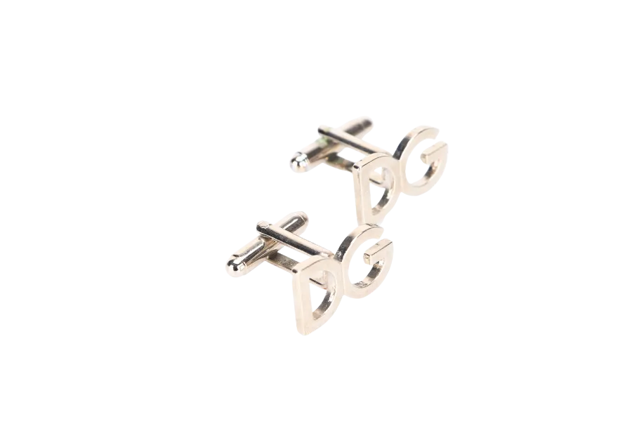 DOLCE&GABBANA SILVER CUFFLINKS DG INITIALS, NO BOX