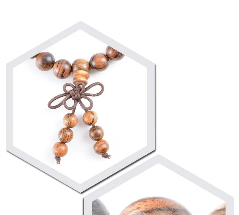 Exotic Bocote Wood 108 Beads Mala Bracelet
