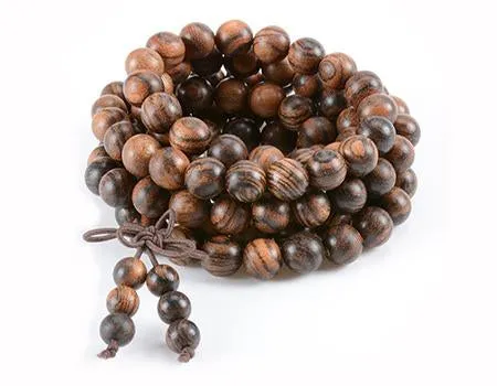 Exotic Bocote Wood 108 Beads Mala Bracelet