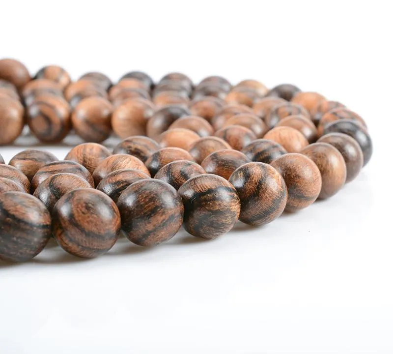 Exotic Bocote Wood 108 Beads Mala Bracelet