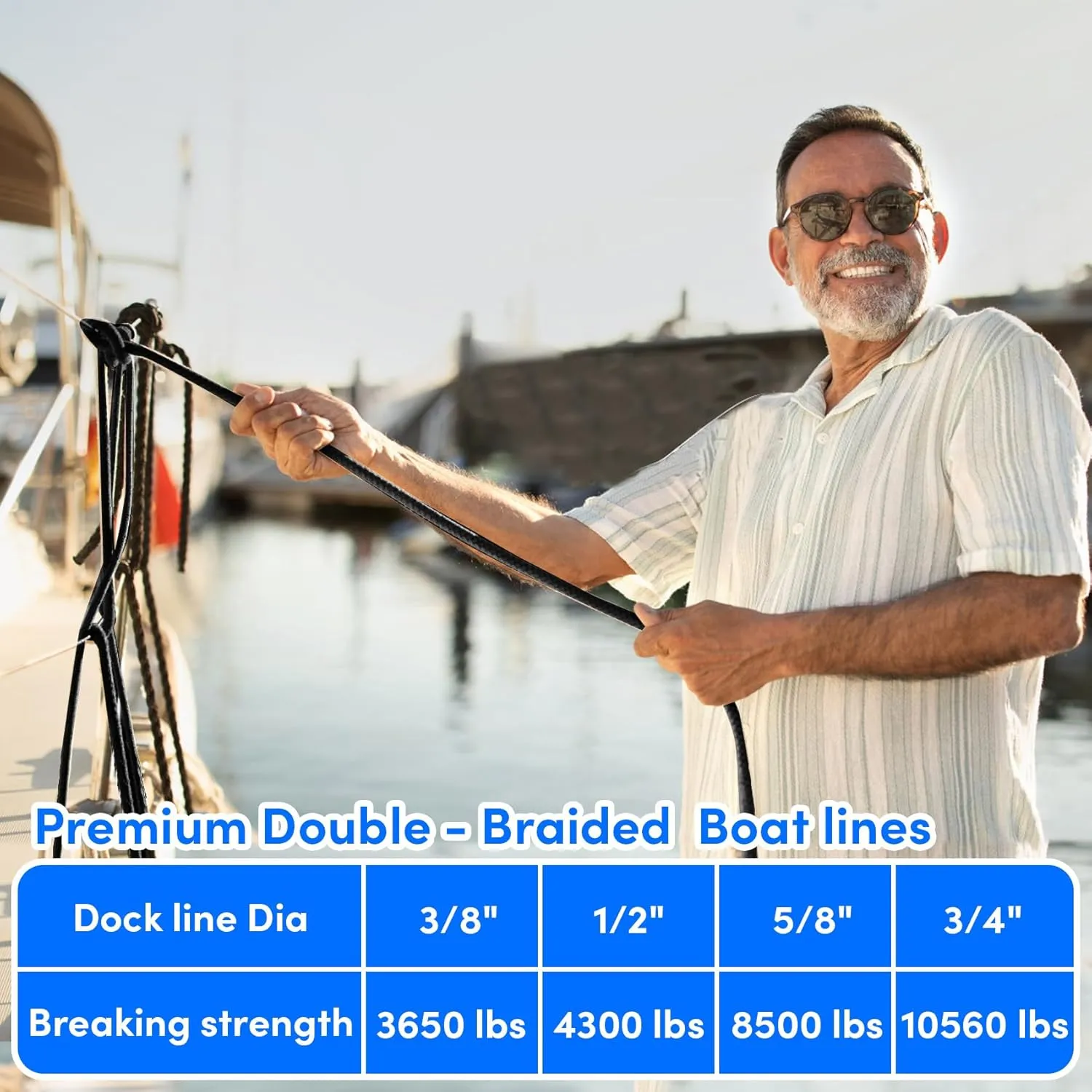 Fender Lines, 3/8'' x 6' Boat Fender Lines with Loop, Double Braid Boat Bumper Rope Boat Fender Rope Dock Lines Boat Ropes for Docking Boat Lines Dock Ties Jet Ski Mooring Small Boating Docking 4 Pack