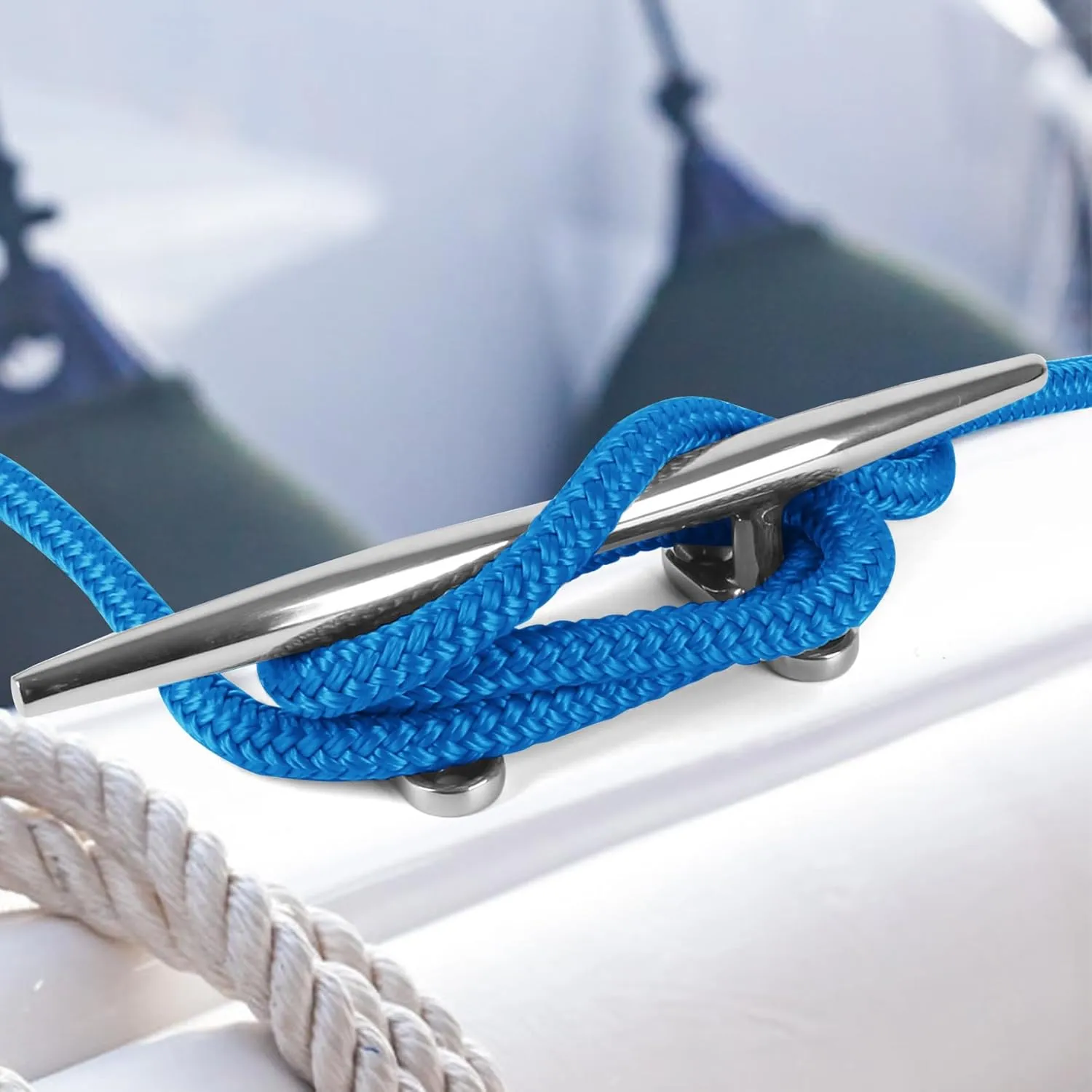 Fender Lines, 3/8'' x 6' Boat Fender Lines with Loop, Double Braid Boat Bumper Rope Boat Fender Rope Dock Lines Boat Ropes for Docking Boat Lines Dock Ties Jet Ski Mooring Small Boating Docking 4 Pack